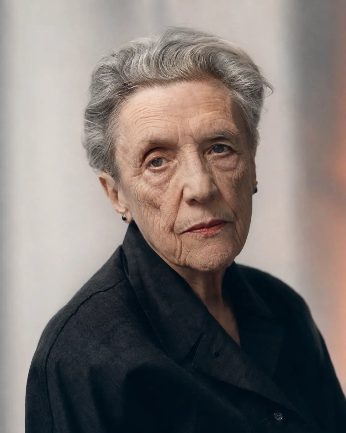 Portrait éditorial de synthèse représentant Louise Bourgeois — non documentaire